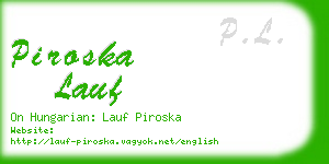 piroska lauf business card